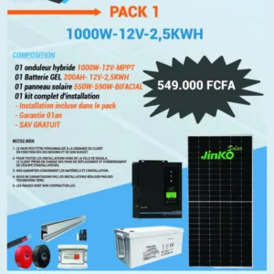 PACK1: 1000W-12V-2,5KWH